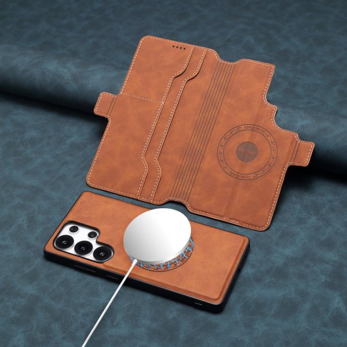 DENIOR - DENIOR B06 Samsung Galaxy S24 Ultra Fodral Läder + TPU - Brun