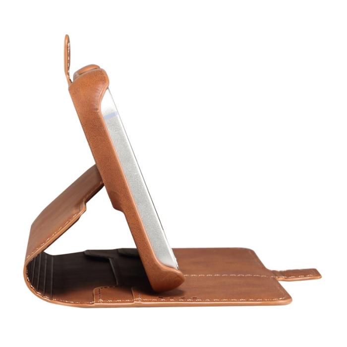 DENIOR - DENIOR B07 iPhone 16 Pro Fodral Läder + PC Magnetiskt Avtagbart - Brun