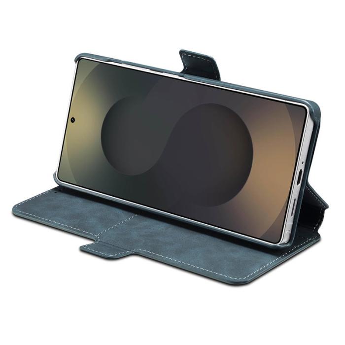 DENIOR - DENIOR B07 för Samsung Galaxy S24 Ultra Skal i läder + PC - Blå