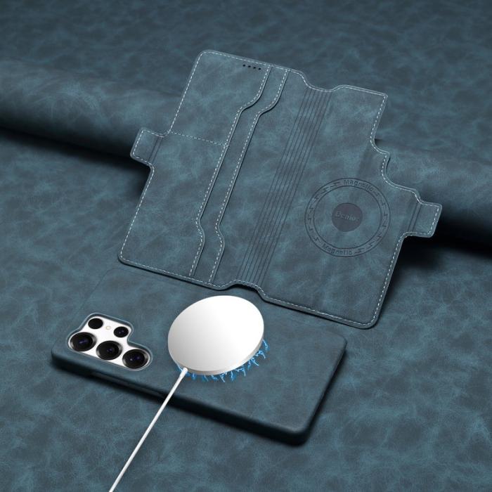 DENIOR - DENIOR B07 för Samsung Galaxy S24 Ultra Skal i läder + PC - Blå