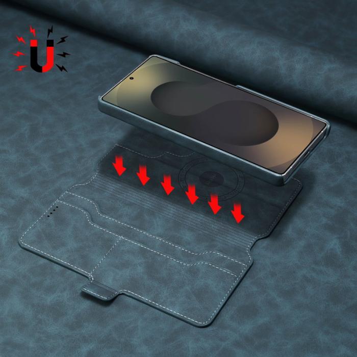 DENIOR - DENIOR B07 för Samsung Galaxy S24 Ultra Skal i läder + PC - Blå