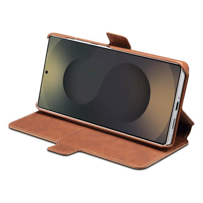 DENIOR - DENIOR B07 Samsung Galaxy S24 Ultra Fodral Läder + PC Magnetiskt Avtagbart