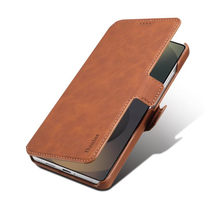 DENIOR - DENIOR B07 Samsung Galaxy S24 Ultra Fodral Läder + PC Magnetiskt Avtagbart