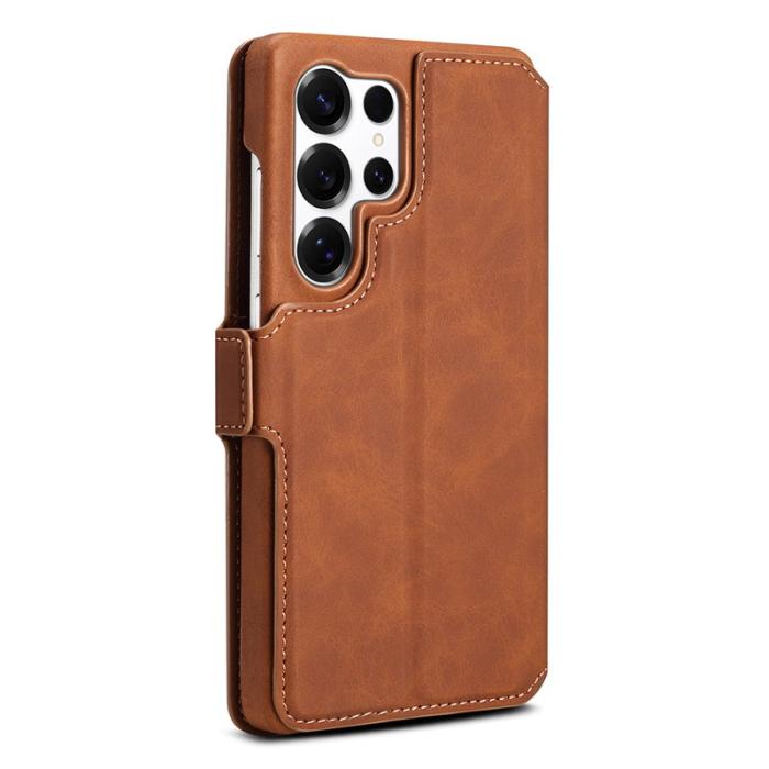 DENIOR - DENIOR B07 Samsung Galaxy S24 Ultra Fodral Läder + PC Magnetiskt Avtagbart