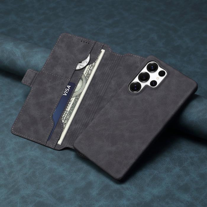 DENIOR - DENIOR B07 Samsung Galaxy S25 Ultra Fodral Läder + PC Magnetiskt Wallet