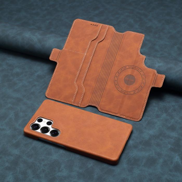 DENIOR - DENIOR B07 Samsung Galaxy S25 Ultra Fodral Läder + PC Magnetiskt Wallet