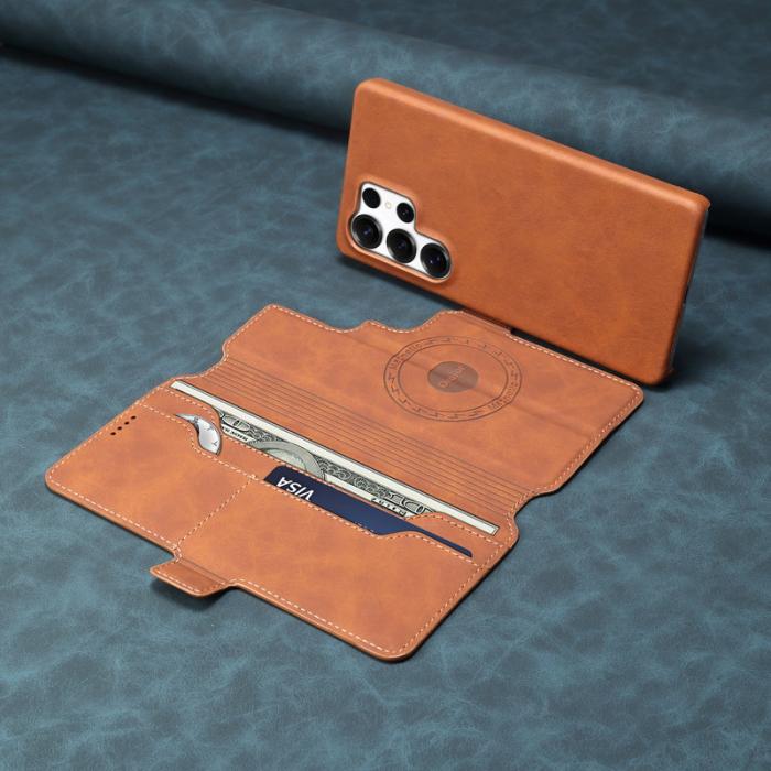 DENIOR - DENIOR B07 Samsung Galaxy S25 Ultra Fodral Läder + PC Magnetiskt Wallet