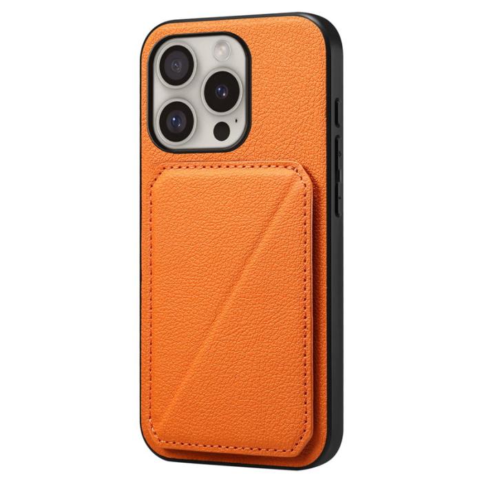 DENIOR - DENIOR D04 iPhone 16 Pro Max Fodral Läder + PC + TPU Orange