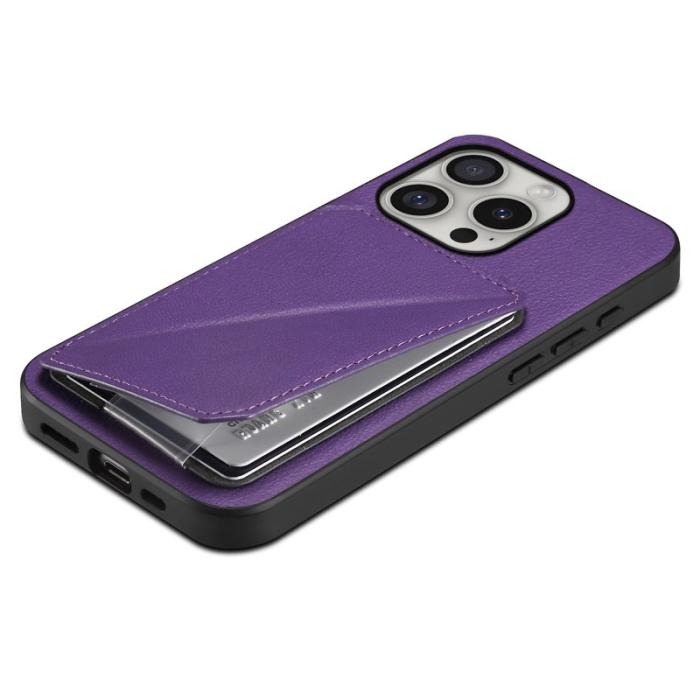 DENIOR - DENIOR D04 iPhone 16 Pro Max Fodral Läder + PC + TPU - Lila