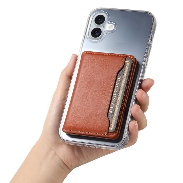 DENIOR - DENIOR D12 iPhone 16 Fodral Magsafe PU+TPU+PC Brun