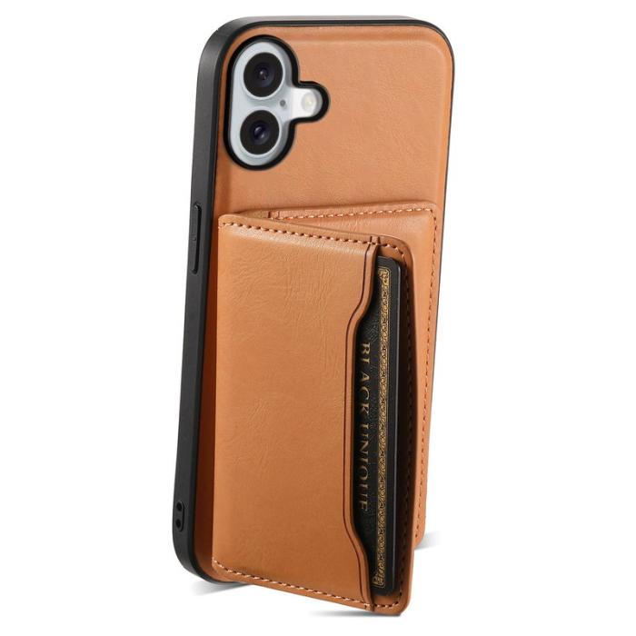 DENIOR - DENIOR D12 iPhone 16 Fodral Magsafe PU+TPU+PC Khaki