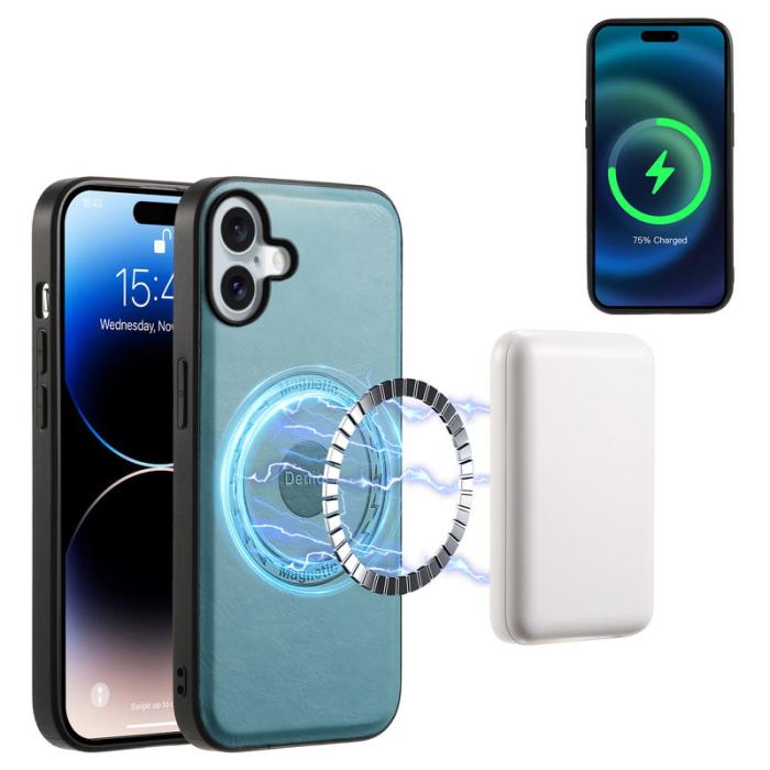 DENIOR - DENIOR D12 iPhone 16 Plus Magnetfodral Hybrid TPU+PC Blå