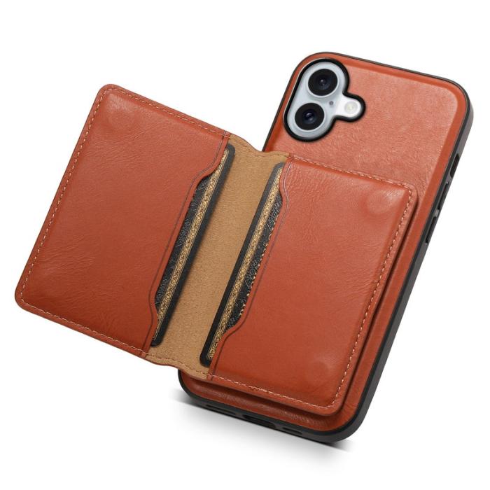 DENIOR - DENIOR D12 iPhone 16 Plus Magnetiskt Fodral TPU+PC - Brun