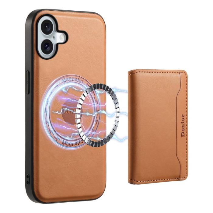 DENIOR - DENIOR D12 iPhone 16 Plus Magnetfodral Hybrid TPU+PC Khaki