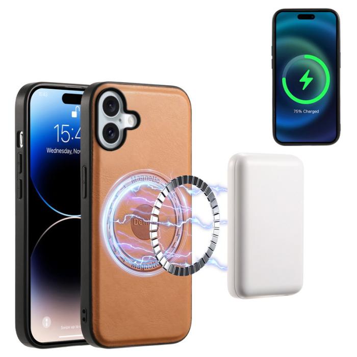DENIOR - DENIOR D12 iPhone 16 Plus Magnetfodral Hybrid TPU+PC Khaki