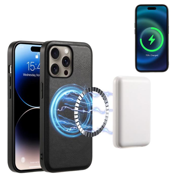 DENIOR - DENIOR D12 iPhone 16 Pro Fodral Kortfack TPU+PC Svart