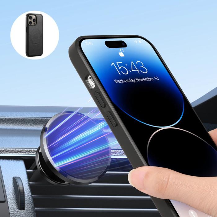 DENIOR - DENIOR D12 iPhone 16 Pro Max Fodral Hybrid TPU+PC - Svart