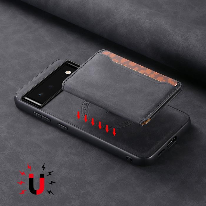 DENIOR - DENIOR D13 Google Pixel 6 Fodral Läder+PC+TPU Svart