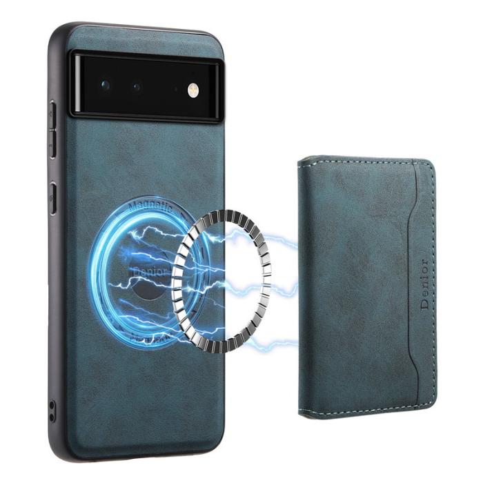 DENIOR - DENIOR D13 Google Pixel 6 Fodral Läder+PC+TPU Blå