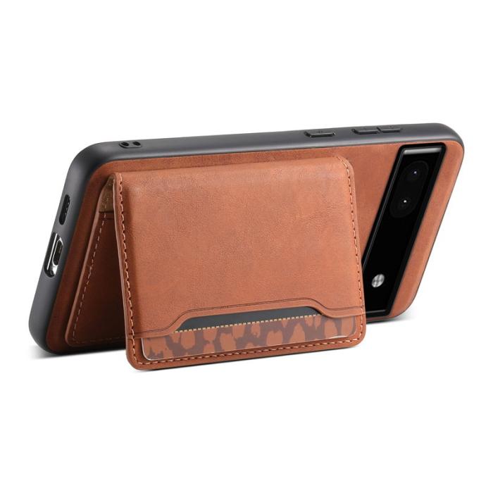 DENIOR - DENIOR D13 Google Pixel 6a Kickstand Fodral PU+PC+TPU Brun