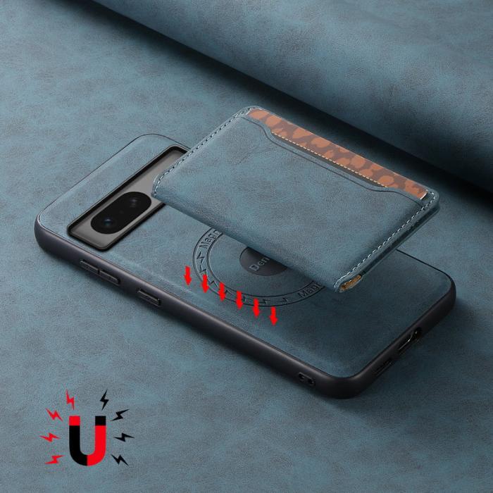 DENIOR - DENIOR D13 Google Pixel 7 5G Fodral Magnetiskt Läder Blå