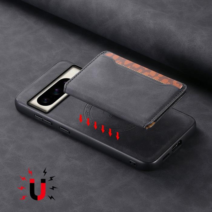 DENIOR - DENIOR D13 Google Pixel 8 Pro Fodral Avtagbart 2-i-1 Läder Svart