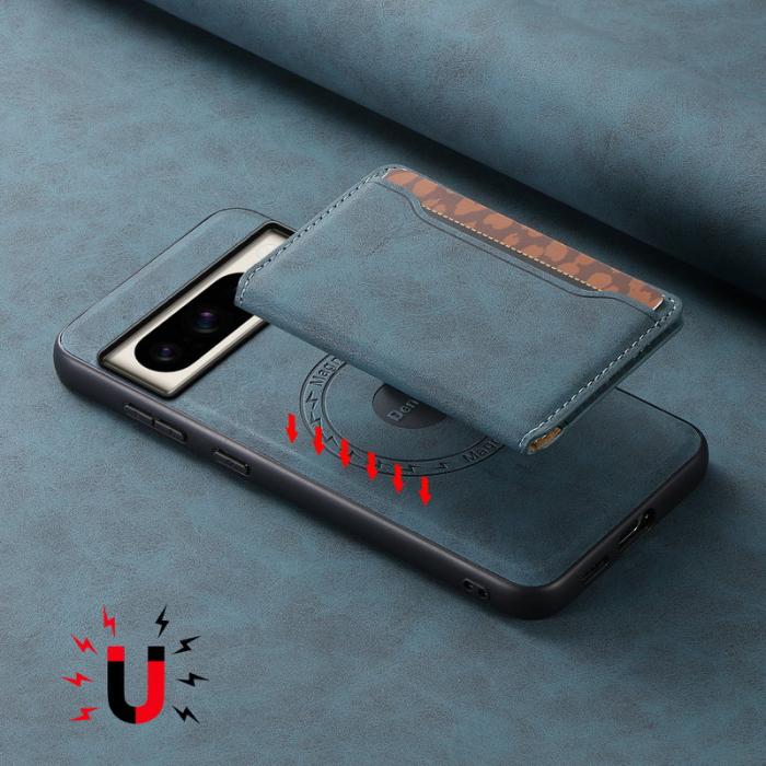 DENIOR - DENIOR D13 Google Pixel 8 Pro Fodral Avtagbart 2-i-1 Läder Blå