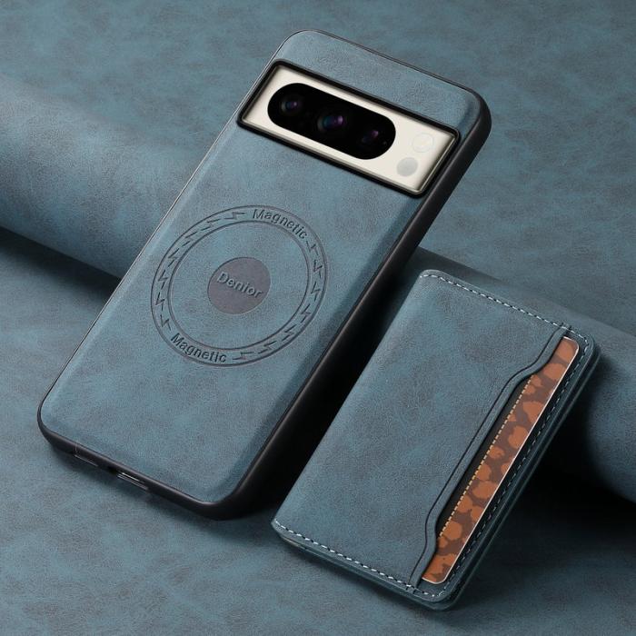 DENIOR - DENIOR D13 Google Pixel 8 Pro Fodral Avtagbart 2-i-1 Läder Blå
