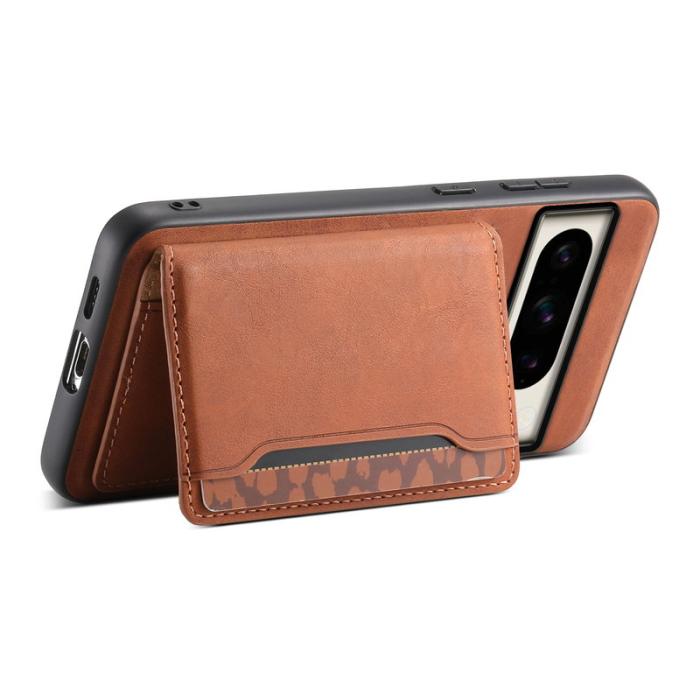 DENIOR - DENIOR D13 Google Pixel 8 Pro Fodral Avtagbart 2-i-1 Läder Brun