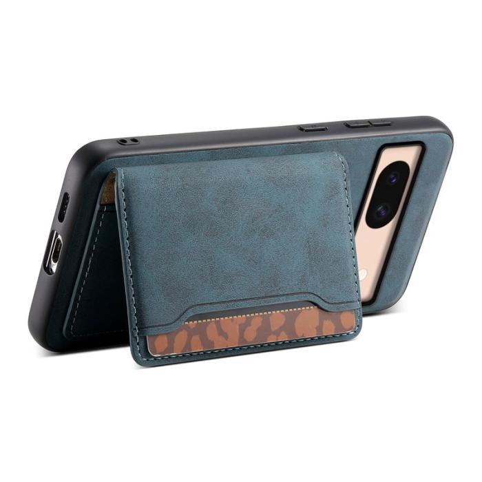 DENIOR - DENIOR D13 Google Pixel 8a Fodral 2 i 1 Avtagbart Läder Blå