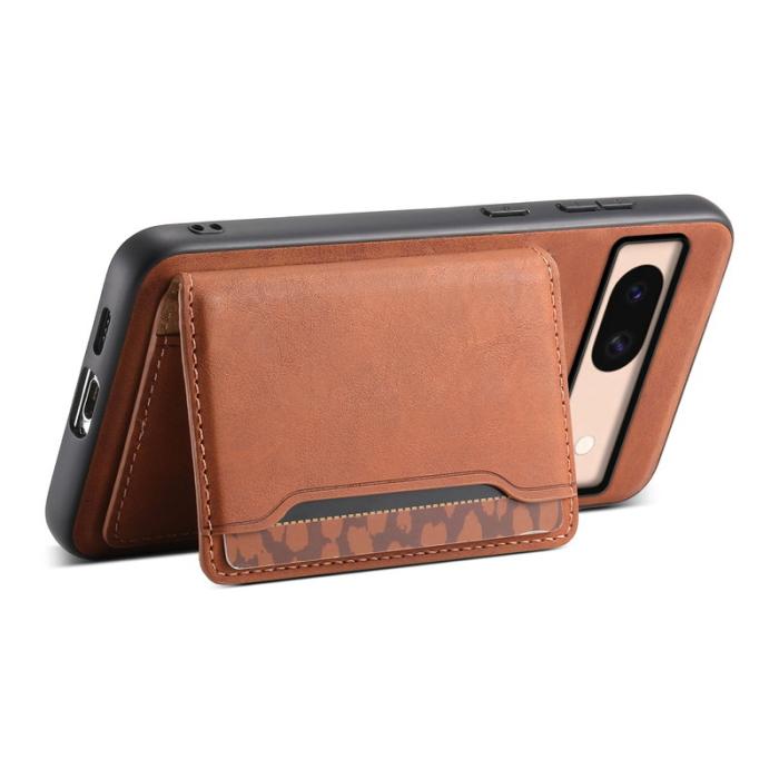 DENIOR - DENIOR D13 Google Pixel 8a Fodral 2 i 1 Avtagbart Läder Brun