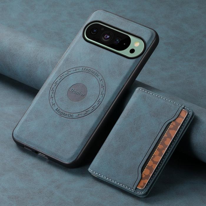 DENIOR - DENIOR D13 Google Pixel 9/9 Pro Fodral Läder+PC+TPU Blå