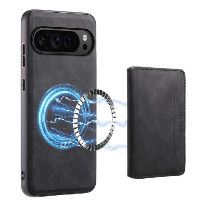 DENIOR - DENIOR D13 Google Pixel 9 Pro Fodral Läder+PC+TPU Svart
