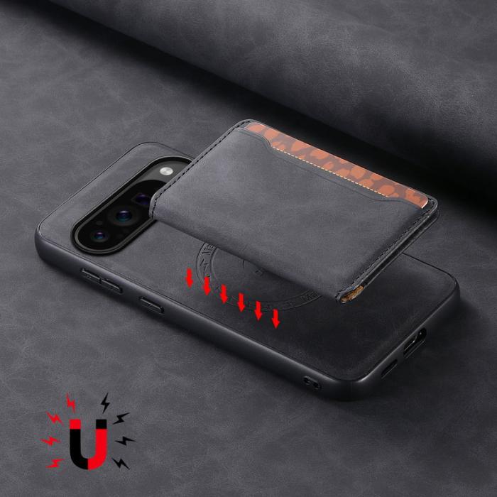 DENIOR - DENIOR D13 Google Pixel 9 Pro Fodral Läder+PC+TPU Svart