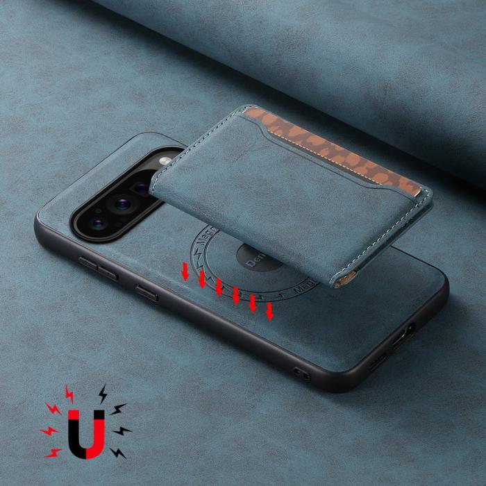 DENIOR - DENIOR D13 Google Pixel 9 Pro Fodral Läder+PC+TPU Blå