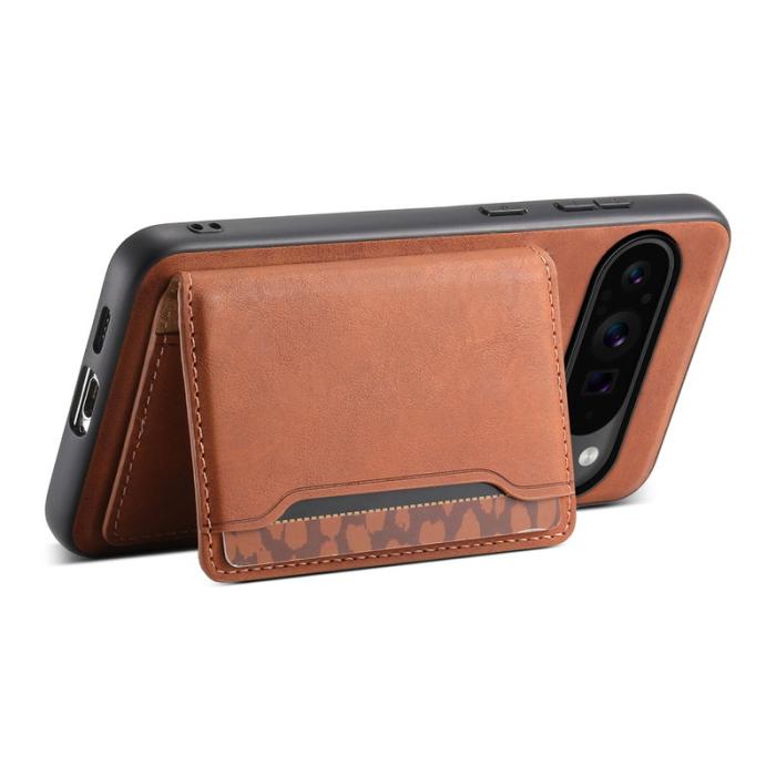 DENIOR - DENIOR D13 Google Pixel 9 Pro Fodral Läder+PC+TPU Brun