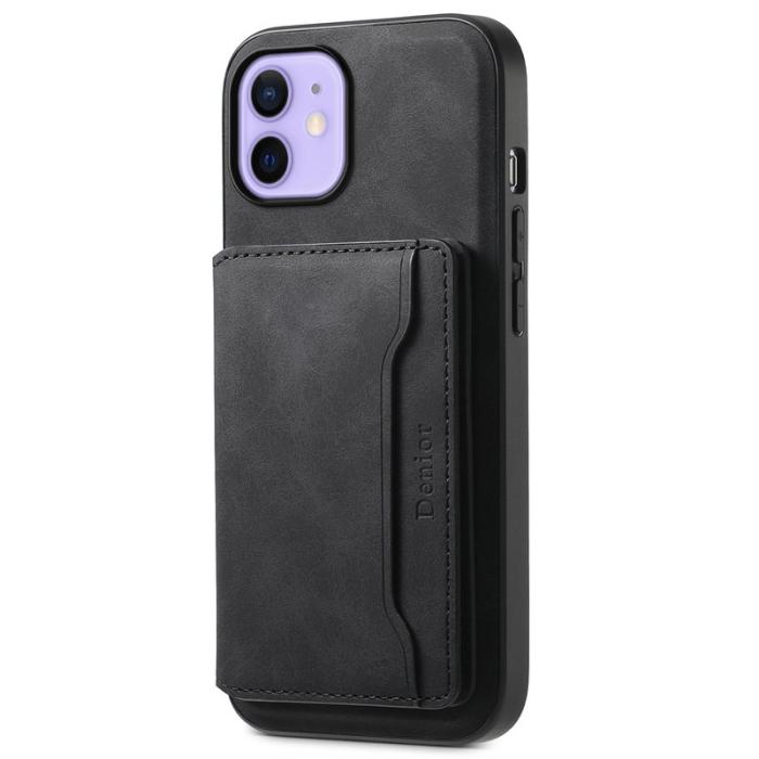 DENIOR - DENIOR D13 iPhone 12 / 12 Pro Fodral Vintage PU Läder Svart