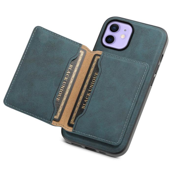 DENIOR - DENIOR D13 iPhone 12 / 12 Pro Fodral Vintage PU Läder Blå