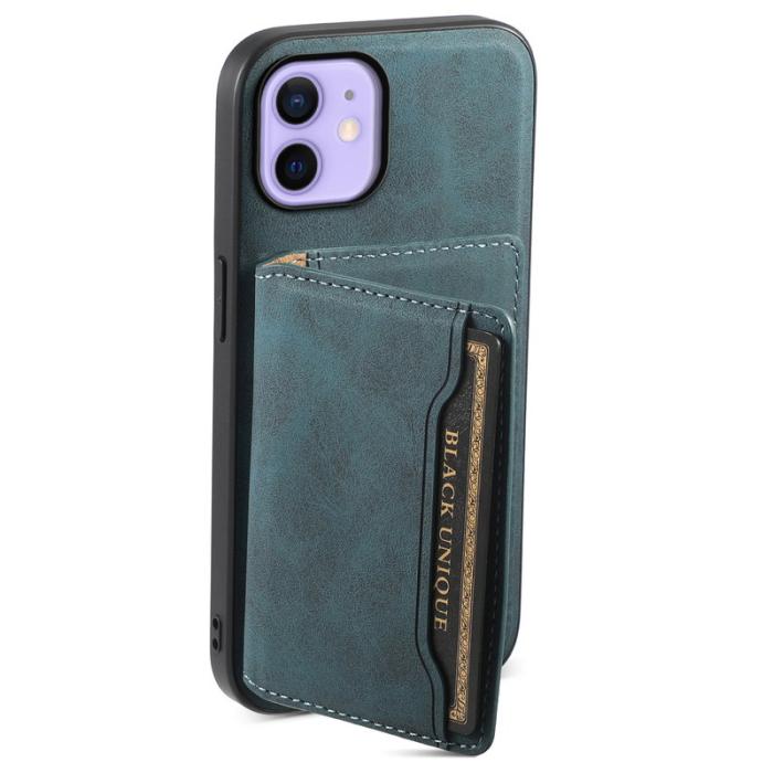 DENIOR - DENIOR D13 iPhone 12 / 12 Pro Fodral Vintage PU Läder Blå