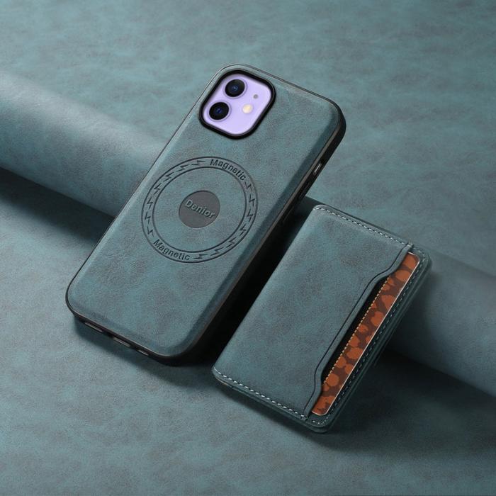 DENIOR - DENIOR D13 iPhone 12 / 12 Pro Fodral Vintage PU Läder Blå