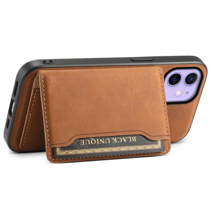 DENIOR - DENIOR D13 iPhone 12 / 12 Pro Fodral Vintage PU Läder Brun