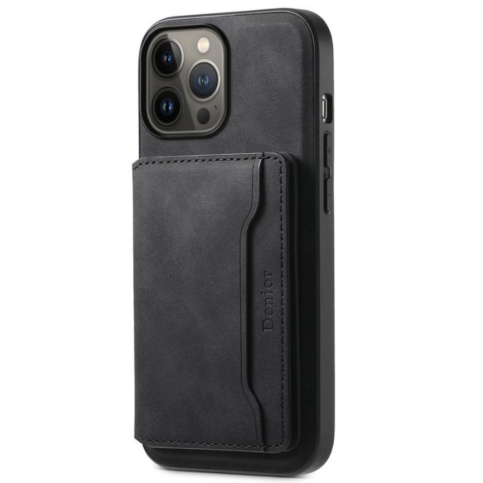 DENIOR - DENIOR D13 iPhone 13 Pro Max Fodral Magnetiskt Läder TPU PC Svart