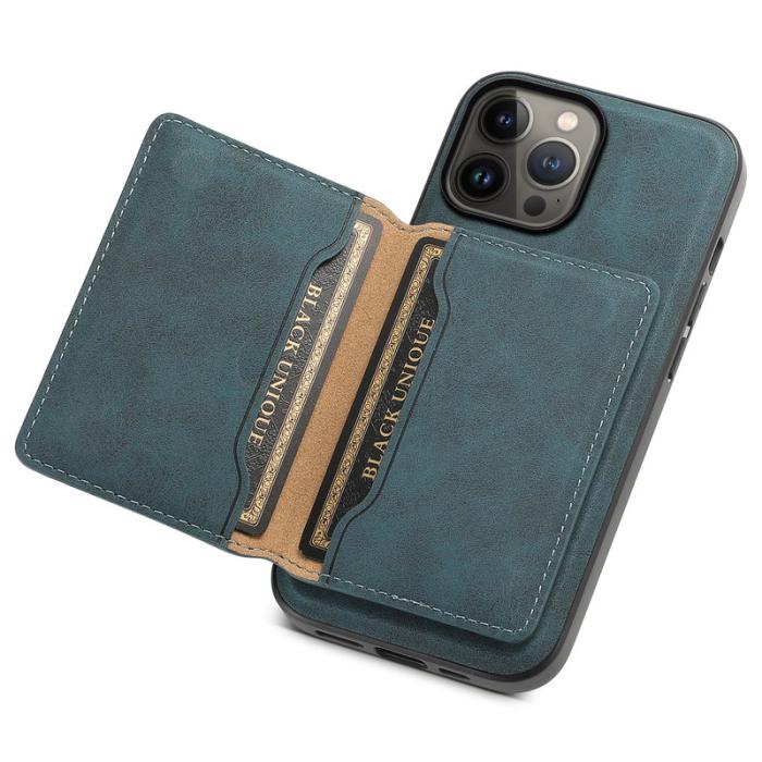 DENIOR - DENIOR D13 iPhone 13 Pro Max Fodral Magnetiskt Läder TPU PC Blå