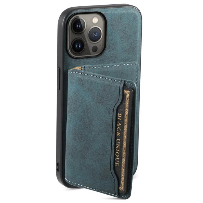DENIOR - DENIOR D13 iPhone 13 Pro Max Fodral Magnetiskt Läder TPU PC Blå