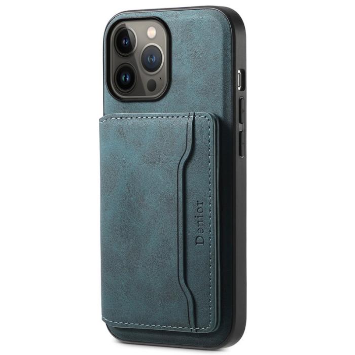 DENIOR - DENIOR D13 iPhone 13 Pro Max Fodral Magnetiskt Läder TPU PC Blå