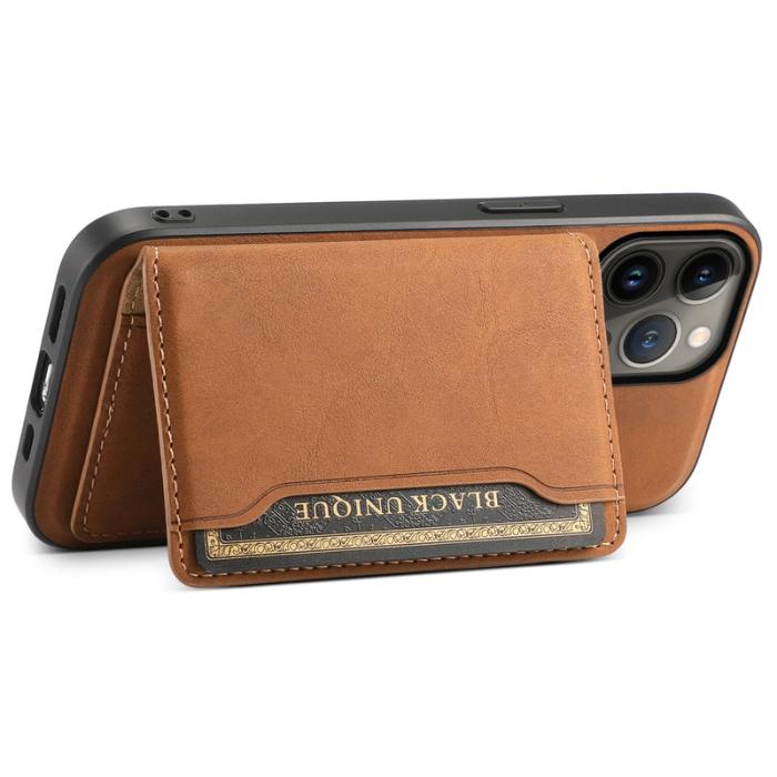 DENIOR - DENIOR D13 iPhone 13 Pro Max Fodral Magnetiskt Läder TPU PC Brun