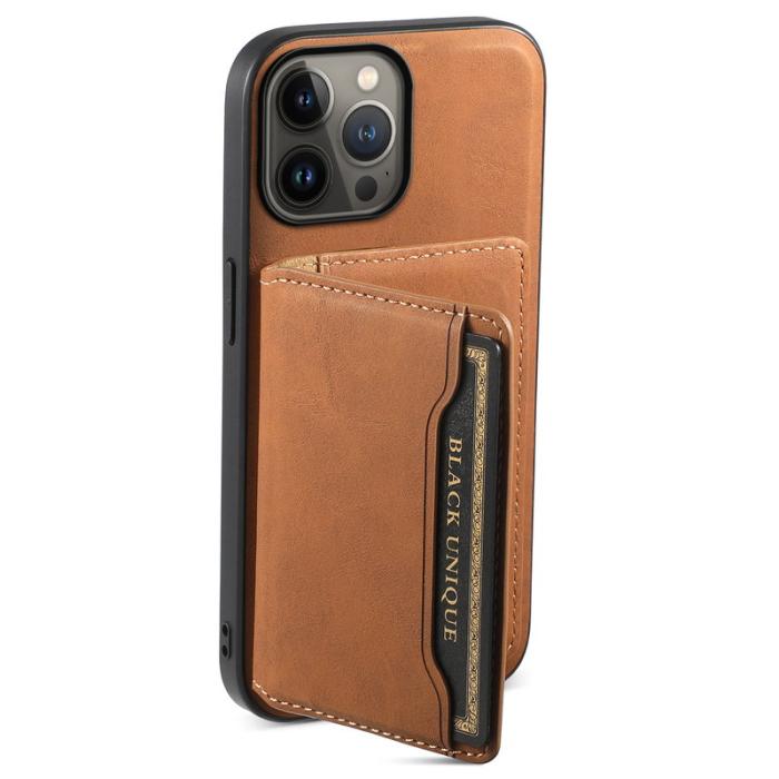 DENIOR - DENIOR D13 iPhone 13 Pro Max Fodral Magnetiskt Läder TPU PC Brun