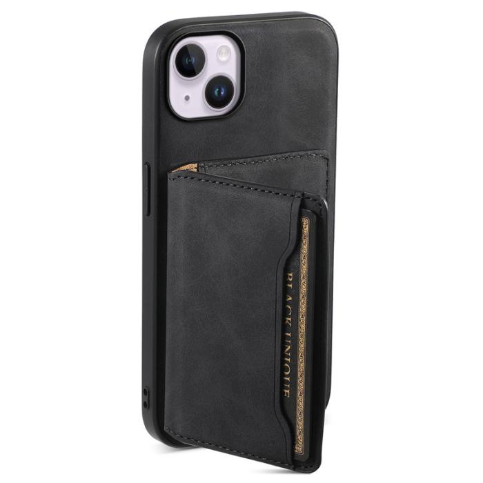 DENIOR - DENIOR D13 iPhone 14 Plus Skal i läder och TPU - Svart