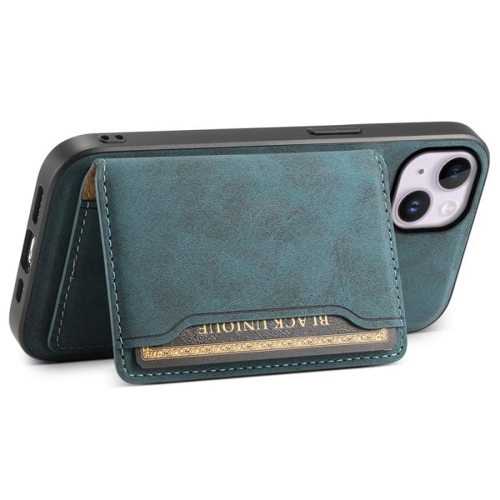 DENIOR - DENIOR D13 iPhone 14 Plus Skal i läder och TPU - Blå