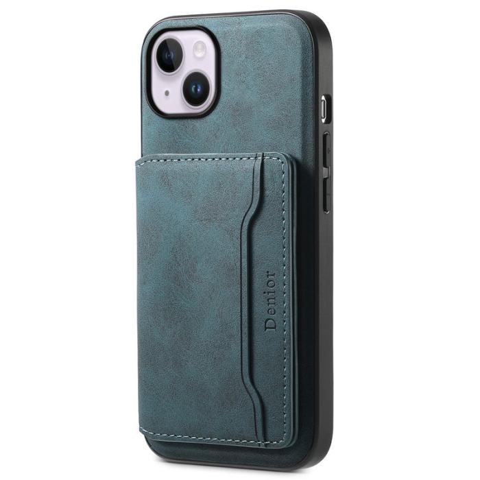 DENIOR - DENIOR D13 iPhone 14 Plus Skal i läder och TPU - Blå